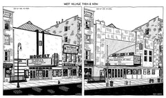 Cityscape Prints Art Julia Wertz West Village Then & Now - 18x10