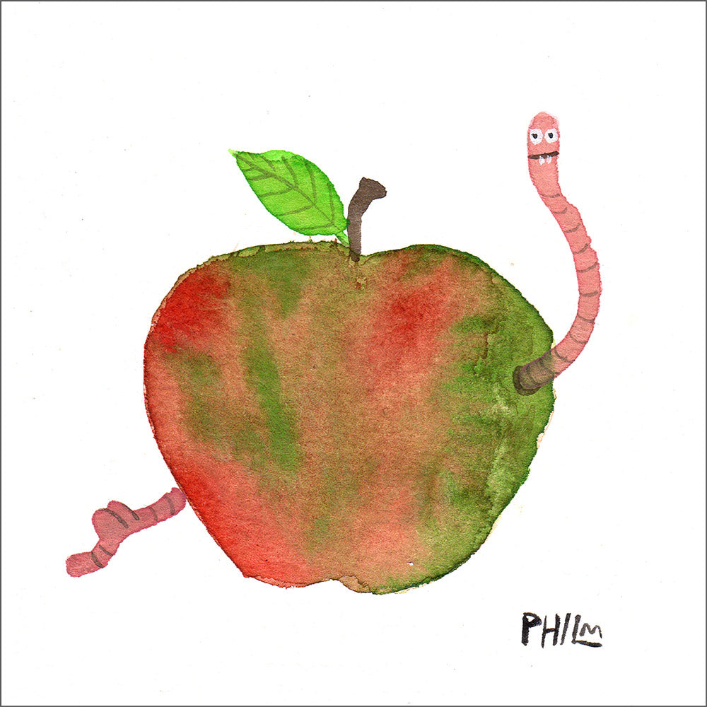 Phil McAndrew 12x12 Inch Prints Art Phil McAndrew Worm Butt